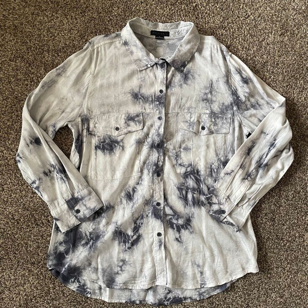 Sanctuary Tie-Dye Boyfriend Button Down Shirt women’s size XL